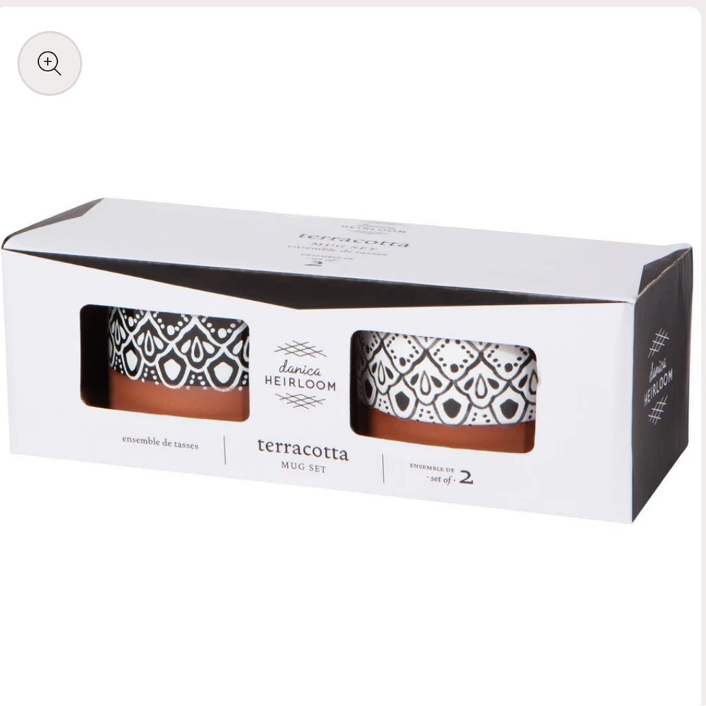 Danica Terracotta and White Patterned Mug Set - 2 Pack
